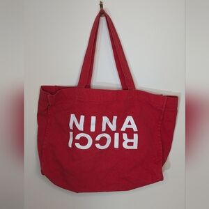 Nina Ricci Red Cloth Tote Bag